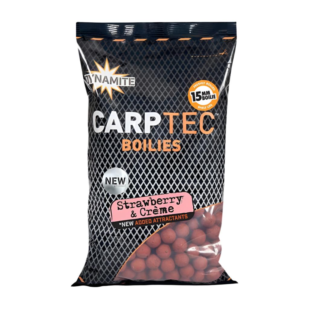 Dynamite Baits CarpTec Strawberry and Crème Boilies 15mm/900g