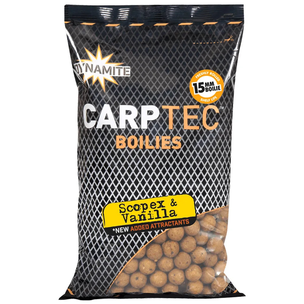 Dynamite Baits Carp-Tec Scopex & Vanilla Boilies 15mm/900g