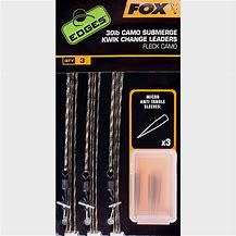 FOX 30LB CAMO SUBMERGE KWIK CHANGE LEADERS FLECK CAMO