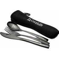 CARPLIFE BLACK ETCHED STAINLESS STEEL CUTLERY SET