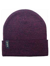 E-S-P Beanie Hat-Maroon/Black